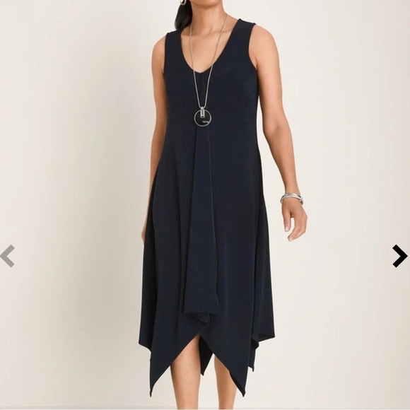 NWT CHICOS TRAVELERS HANDKERCHIEF HEM DRESS - Picture 1 of 5